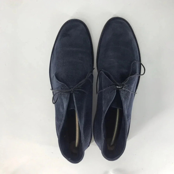 Andy Parker Lace up boot in super soft navy lambskin suede - Picture 6 of 10